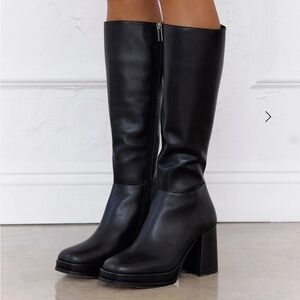 Steve Madden Mystery Boots in Black Leather